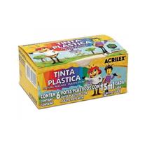 Tinta Plástica 15ml - 6 cores - Acrilex - Tinta Plástica 15ml - 6 cores - Acrilex -