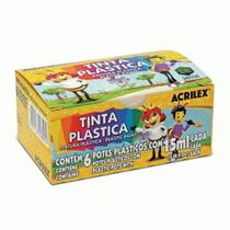 Tinta Plástica 6 Cores Acrilex Tinta Plástica 6 Cores Acrilex