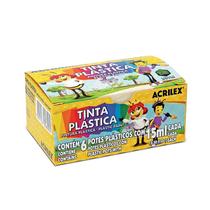 Tinta Plástica Acrilex 15 Ml 6 Cores Tinta Plástica Acrilex 15 Ml 6 Cores