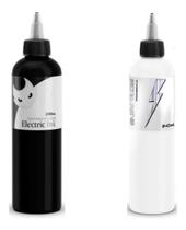 Tinta Preto Linha 240ml e Ghost White 240ml Tatuagem Tattoo