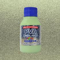 Tinta PVA Acrilica Corfix 100ml Cintilante 371 Verde Hort.