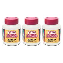 Tinta Pva Fosca 100ml 3 Unidades Cor Branco Ref 519 Acrilex Tinta Pva Fosca 100ml 3 Unidades Cor Branco Ref 519 Acrilex