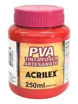 Tinta PVA Fosca 250ml Ref 507 Vermelho Fogo Acrilex