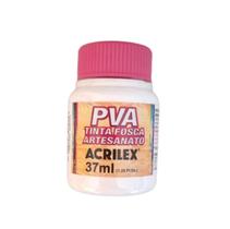 Tinta pva fosca branca 37ml para artesanatos acrilex