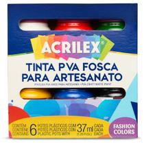 Tinta PVA Fosca Estojo C/6 Cores 37ML PCT.C/04 Tinta PVA Fosca Estojo C/6 Cores 37ML PCT.C/04