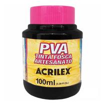 Tinta PVA Fosca para Artesanato 100ml Preto - Acrilex