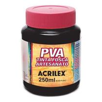 Tinta PVA Fosca para Artesanato - 250 ml - Acrilex - PRETO