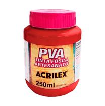 Tinta PVA Fosca para Artesanato - 250 ml - Acrilex - VERMELHO VIVO