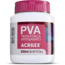 Tinta PVA Fosca para Artesanato 250ML Branco Pacote com 03 Tinta PVA Fosca para Artesanato 250ML Branco Pacote com 03