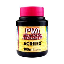 Tinta PVA Fosca para Artesanato Acrilex 100ml Cor Preto 520