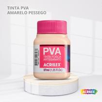 Tinta pva fosca para artesanato com 37ml cor amarelo pessego