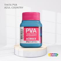 Tinta pva fosca para artesanato com 37ml cor azul country Tinta pva fosca para artesanato com 37ml cor azul country