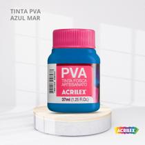 Tinta pva fosca para artesanato com 37ml cor azul mar