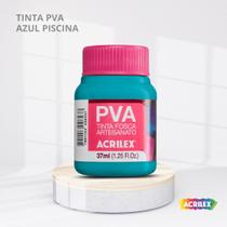Tinta pva fosca para artesanato com 37ml cor azul piscina Tinta pva fosca para artesanato com 37ml cor azul piscina