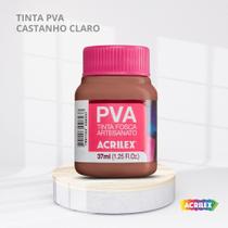 Tinta pva fosca para artesanato com 37ml cor castanho claro Tinta pva fosca para artesanato com 37ml cor castanho claro