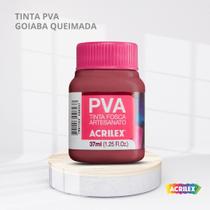 Tinta pva fosca para artesanato com 37ml cor goiaba queimada