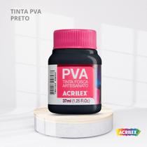 Tinta pva fosca para artesanato com 37ml cor preto