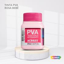 Tinta pva fosca para artesanato com 37ml cor rosa bebe