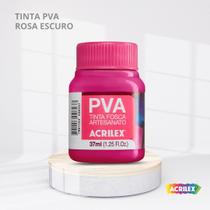 Tinta pva fosca para artesanato com 37ml cor rosa escuro
