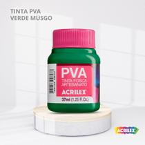 Tinta pva fosca para artesanato com 37ml cor verde musgo