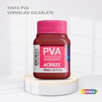 Tinta pva fosca para artesanato com 37ml cor vermelho escarlate Tinta pva fosca para artesanato com 37ml cor vermelho escarlate