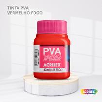 Tinta pva fosca para artesanato com 37ml cor vermelho fogo Tinta pva fosca para artesanato com 37ml cor vermelho fogo