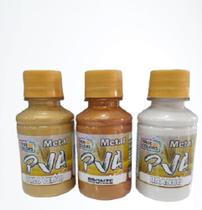 Tinta PVA Metal 100ml kit 03un True Colors