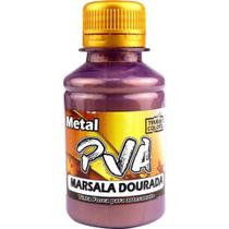 Tinta PVA Metálica True Colors 100ML - Linha Metal - Marsala Dourada