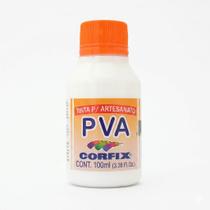 Tinta Pva p/ Artesanato Mdf Gesso 100ml Corfix Branco - 301 Tinta Pva p/ Artesanato Mdf Gesso 100ml Corfix Branco - 301