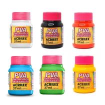 Tinta Pva Para Artesanato Acrilex 37ml 6 Unidades Para Pintar