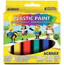 Tinta Pva Plástica Plastic Paint 6 Cores Acrilex 20ml Cada