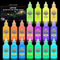 Tinta que brilha no escuro ARTME 18 cores brilhantes, 22 ml, luz negra Tinta que brilha no escuro ARTME 18 cores brilhantes, 22 ml, luz negra
