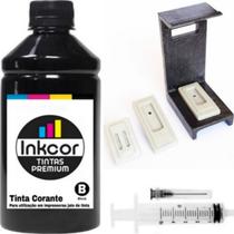 Tinta Recarga Compativel Impressora HP Cartucho 60 901 92 74 Preto + Sugador + Manual - Inkcor