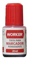 Tinta Refil Para Marcador Permanente Recarregável Vermelho 20ml Worker Tinta Refil Para Marcador Permanente Recarregável Vermelho 20ml Worker