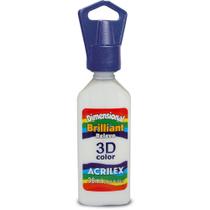 Tinta Relevo Dimensional Brilhante Branco 35ML - Pacote com 06