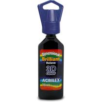 Tinta Relevo Dimensional Brilhante Preto 35ML - Pacote com 06
