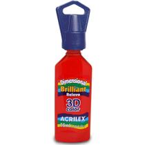 Tinta Relevo Dimensional Brilhante Vermelho Fogo 35ML PCT com 06