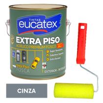 Tinta + Rolo para Pintar Piso e Calçada 3,6L - Cinza
