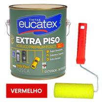 Tinta + Rolo Para Pintar Piso e Calçada 3,6L - Vermelho