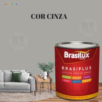 Tinta Semi Brilho Cinza Azulado 800ml Brasiplus Acrílica Lavável.