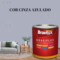 Tinta Semi Brilho Cinza Azulado 800ml Brasiplus Acrílica Lavável.