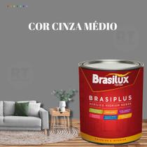 Tinta Semi Brilho Cinza Azulado 800ml Brasiplus Acrílica Lavável.