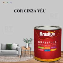 Tinta Semi Brilho Cinza Azulado 800ml Brasiplus Acrílica Lavável.