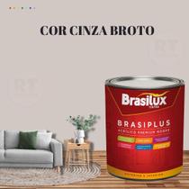 Tinta Semi Brilho Cinza Azulado 800ml Brasiplus Acrílica Lavável.