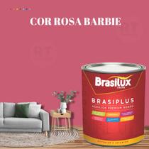 Tinta Semi Brilho Rosa Barbie 800ml Brasiplus Acrílica Premium Lavável.