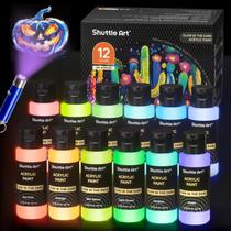 Tinta Shuttle Art 12 cores que brilha no escuro, 60 ml com luz UV