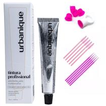 Tinta sobrancelhas designer profissional urbanique completo com escovinha microbrush e anel batoque