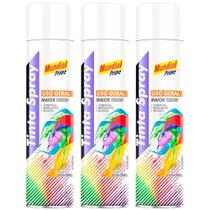 Tinta Spray 400 ml Branco com 03 Uni MUNDIAL PRIME Tinta Spray 400 ml Branco com 03 Uni MUNDIAL PRIME