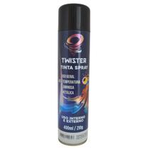 Tinta spray 400ml/210g uso geral preto brilhante twister