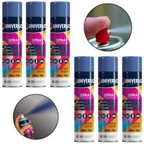 Tinta Spray 400ml Azul Escuro Uso Geral em Aço Ferro Couro Gesso Cerâmica Universo Kit 06 un